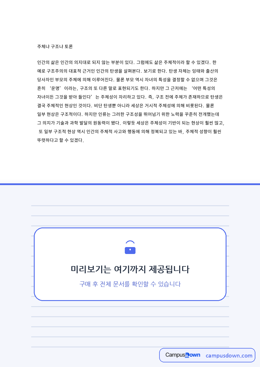 주체성과 탄생, 현상 관련 핵심 내용 요약 정리 자료의 첫 페이지 미리보기