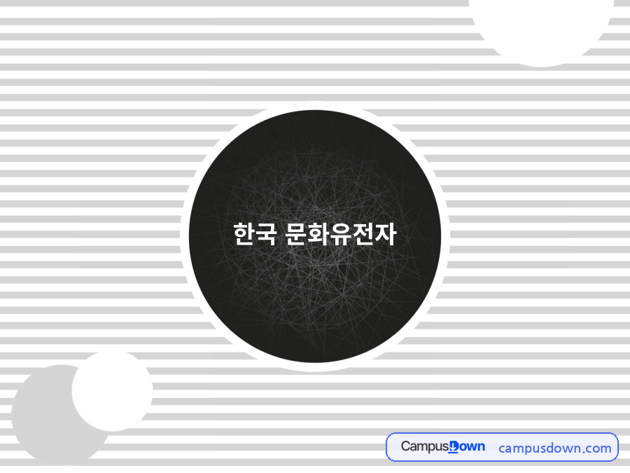 한국 문화유전자 자료의 첫 페이지 미리보기