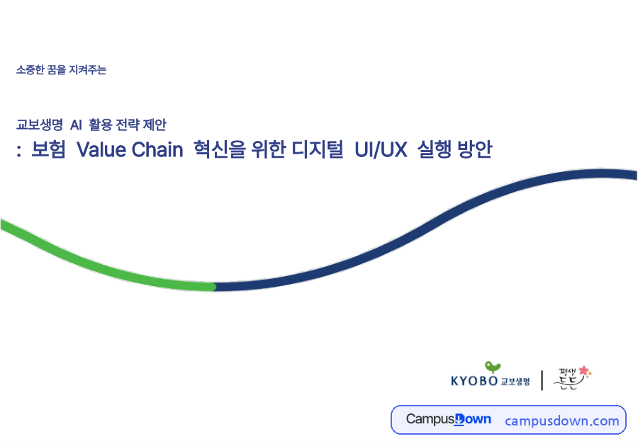 교보생명 AI 활용 전략 – 보험 가치사슬 혁신을 위한 디지털 UI/UX 자료의 첫 페이지 미리보기