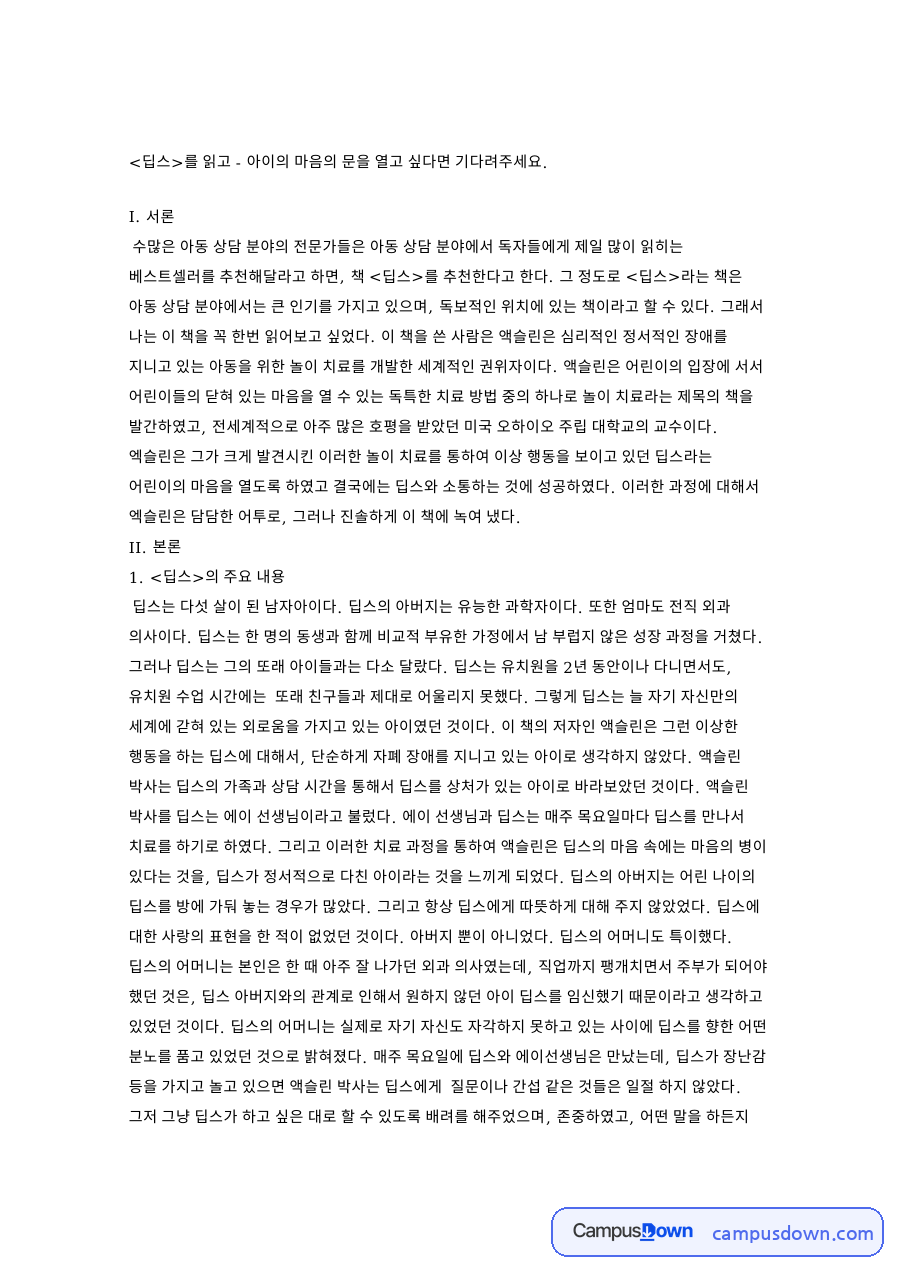딥스와 액슬린, 아이 관련 핵심 내용 요약 정리 자료의 첫 페이지 미리보기