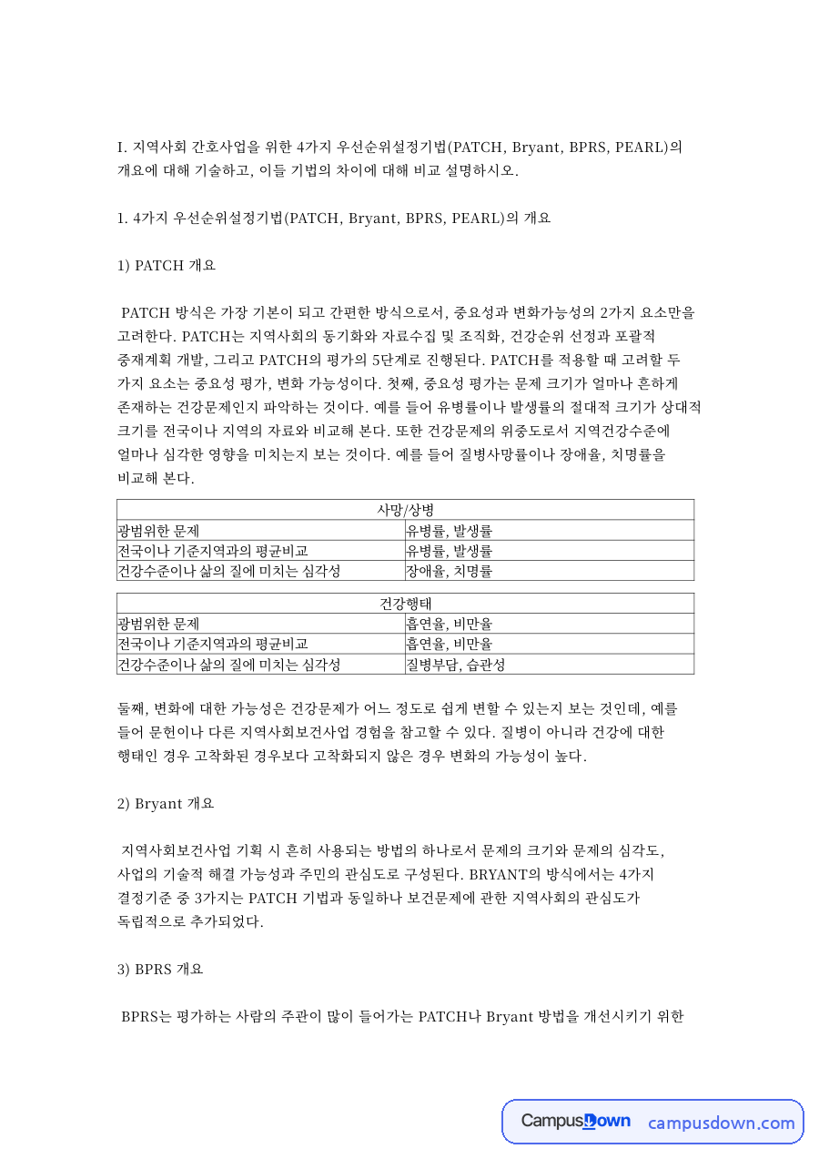간호사와 보건교사, 환자 관련 핵심 내용 요약 정리 자료의 첫 페이지 미리보기