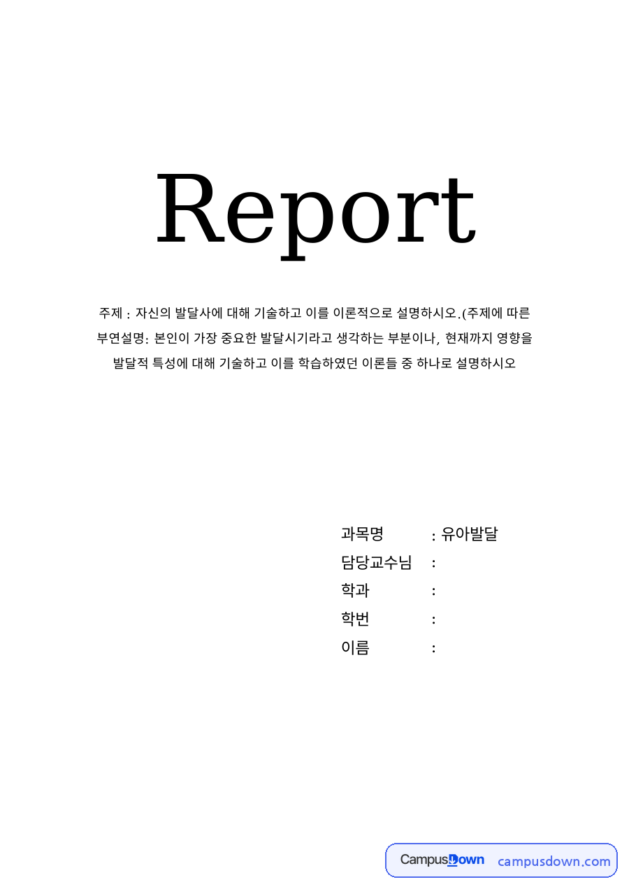 자신의 발달사 자료의 첫 페이지 미리보기