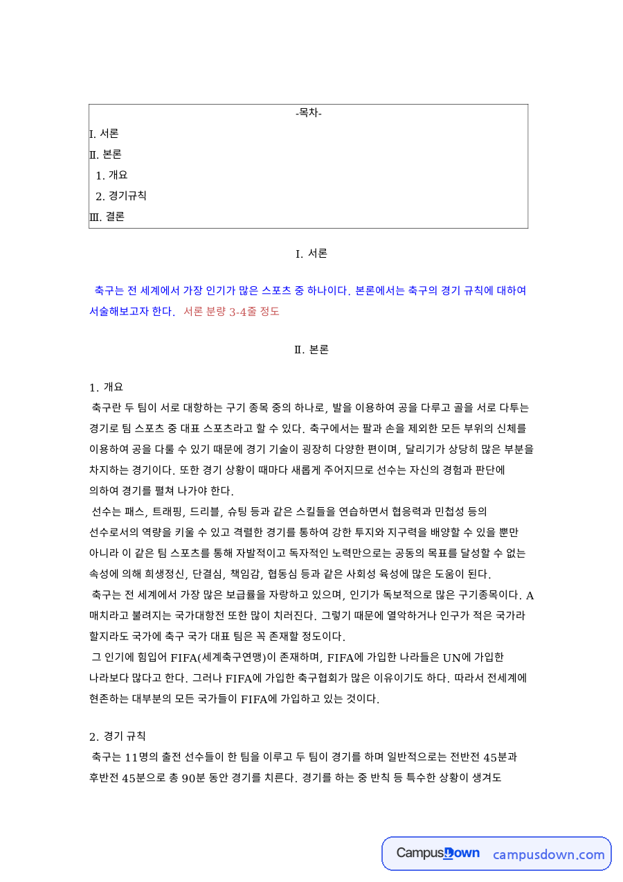 경기규칙: 반칙·선수 중심 핵심 내용 정리 자료의 첫 페이지 미리보기