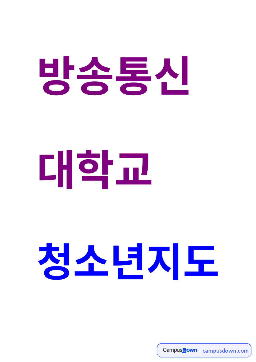 청소년지도방법론 자료의 첫 페이지 미리보기