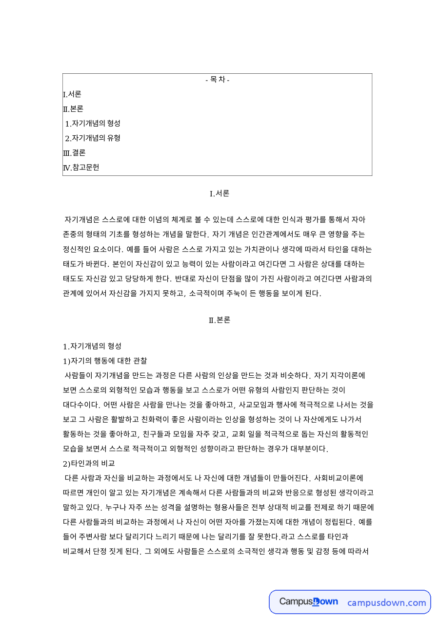 자기개념의 형성: 사람·친구들 중심 핵심 내용 정리 자료의 첫 페이지 미리보기