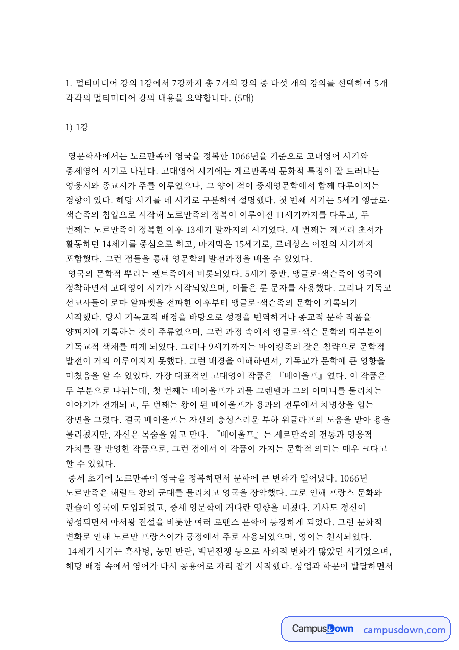 강에서 인상 깊었던 점 자료의 첫 페이지 미리보기