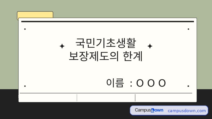 국민기초생활보장제도의 한계 – 급여 종류와 신청방법 자료의 첫 페이지 미리보기
