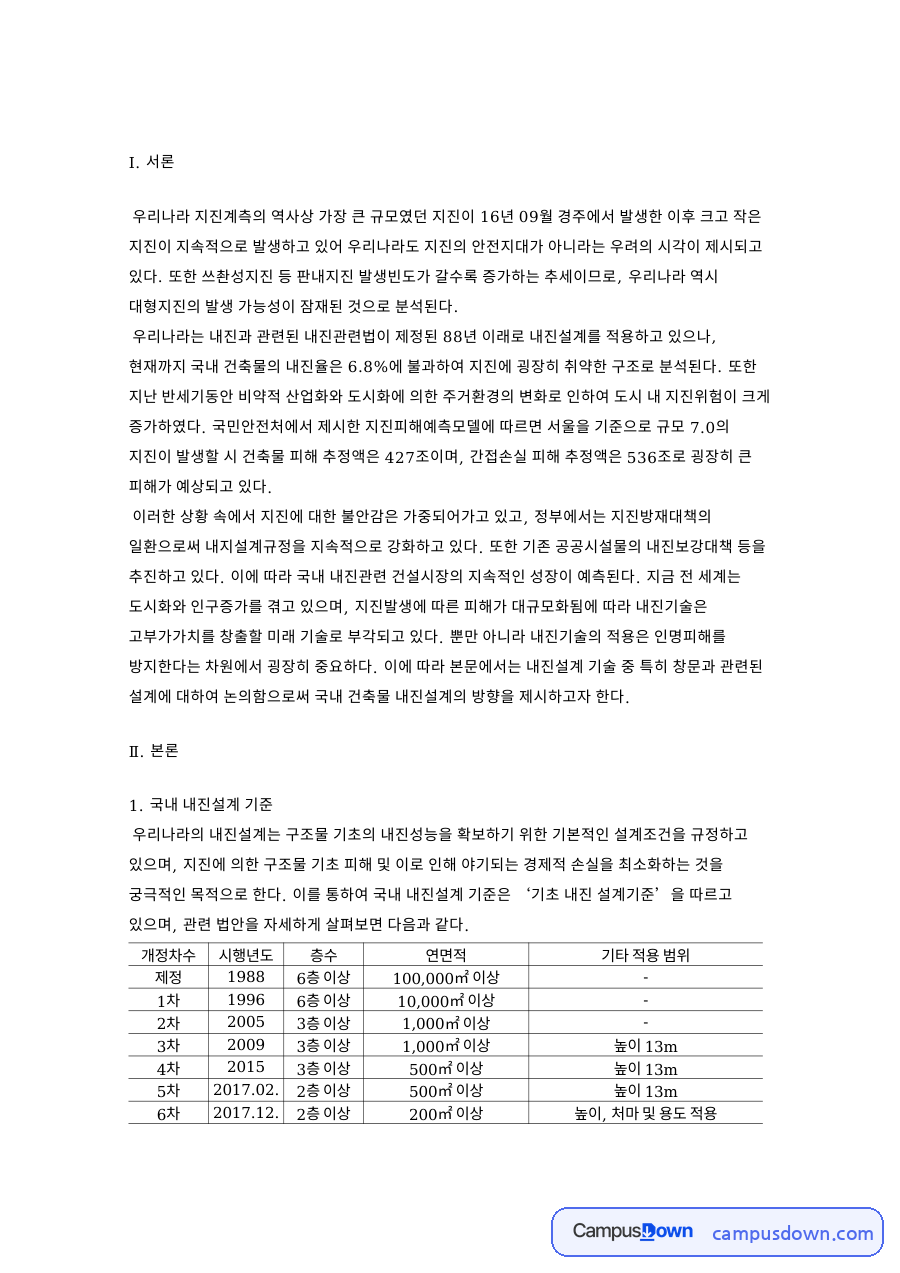 우리나라는 내진 자료의 첫 페이지 미리보기