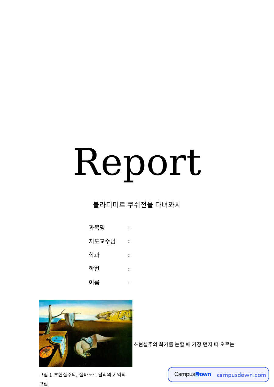 블라디미르 쿠쉬전을 다녀와서 자료의 첫 페이지 미리보기