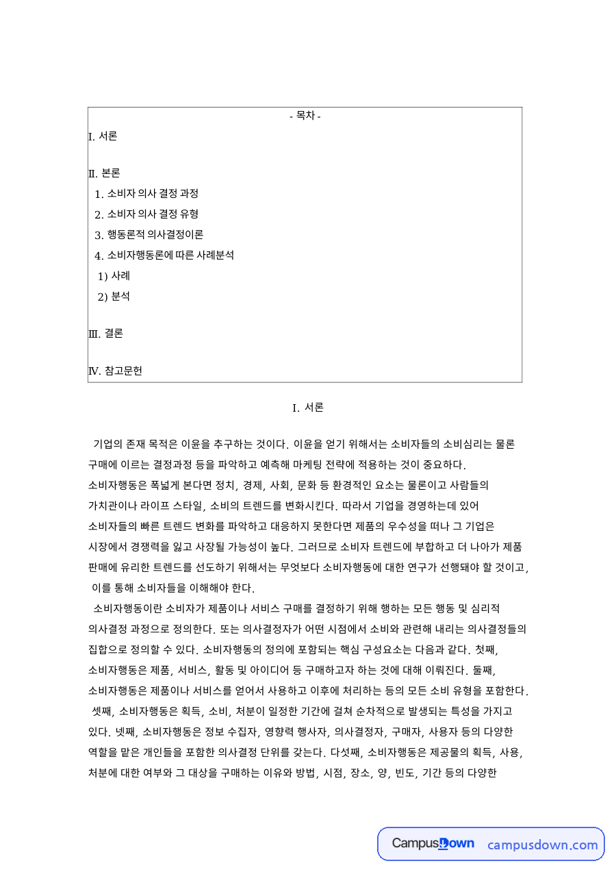 소비자 의사 결정 과정: 구매·마케팅 중심 핵심 내용 정리 자료의 첫 페이지 미리보기