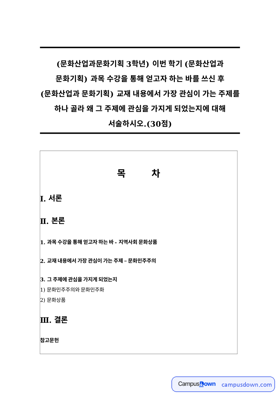 문화민주주의와 문화민주화, 지역사회 문화상품 자료의 첫 페이지 미리보기
