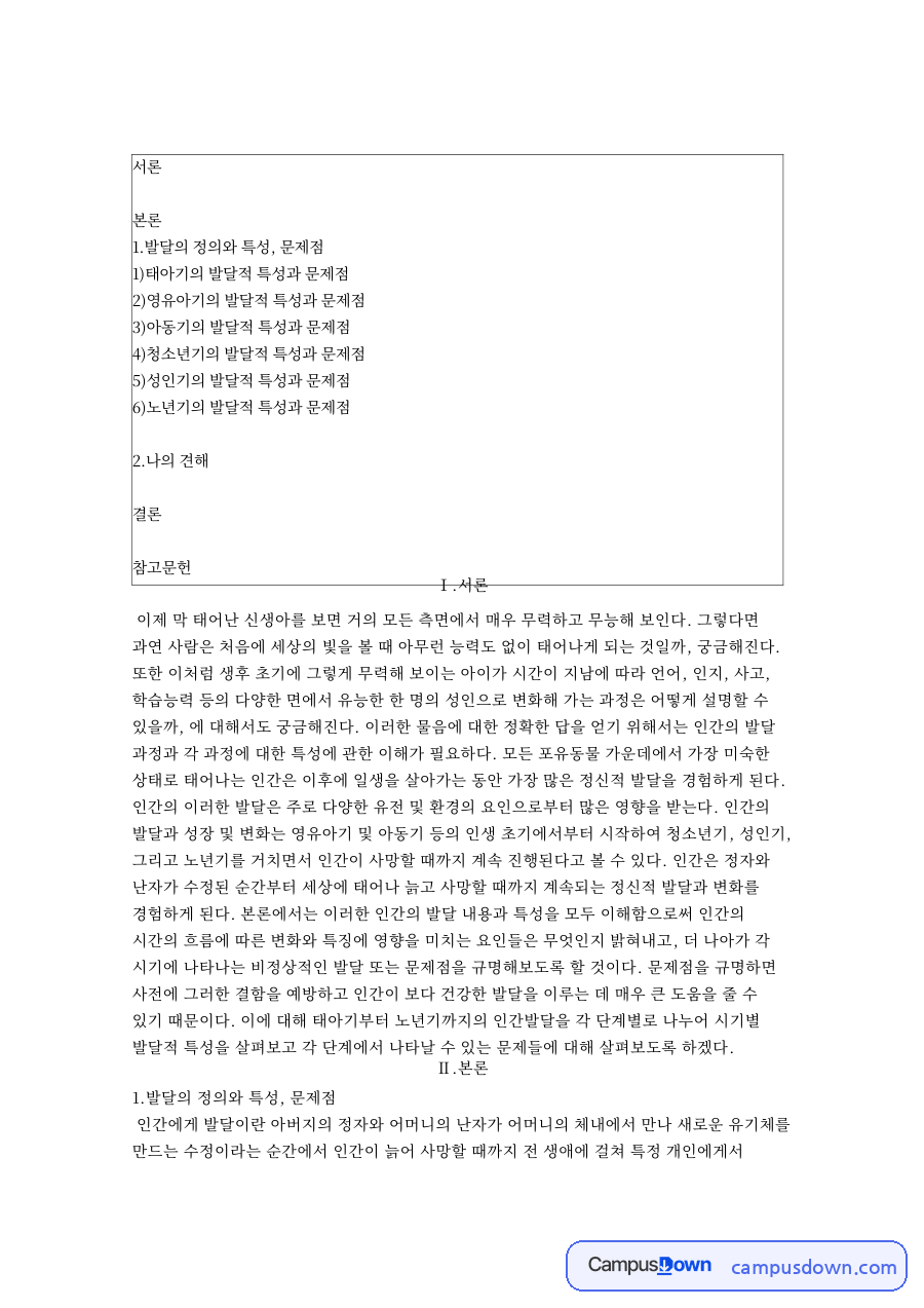 태아기의 발달적 특성과 문제점 핵심 개념과 주요 내용 정리 자료의 첫 페이지 미리보기