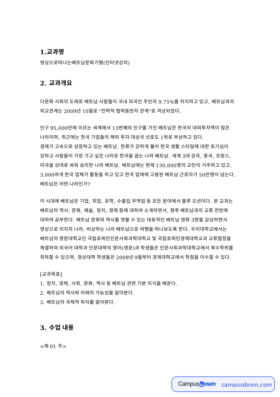 영상으로떠나는베트남문화기행(인터넷강의) 자료의 첫 페이지 미리보기