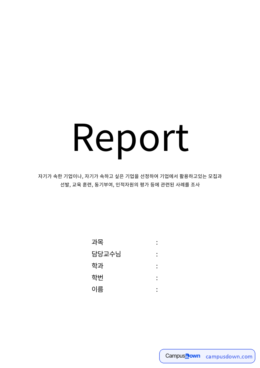 인적자원의 중요성 자료의 첫 페이지 미리보기