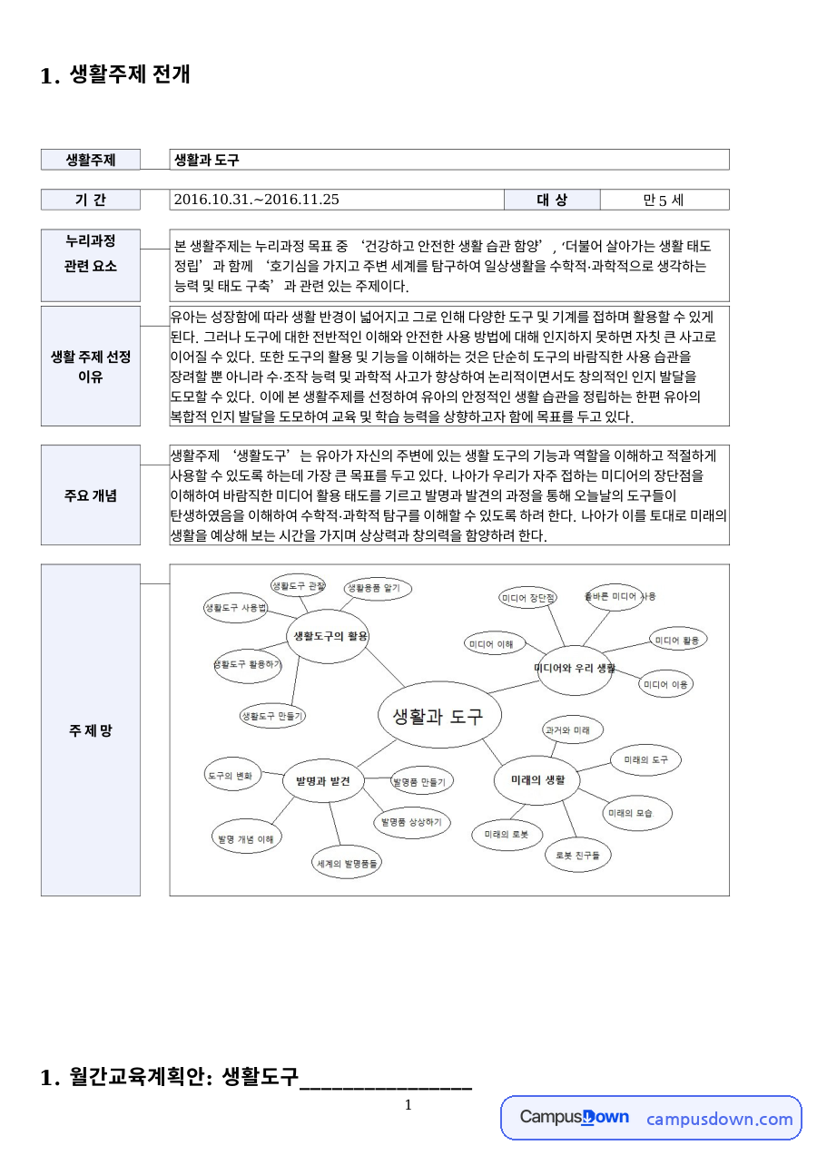 생활 주제 선정 이유 자료의 첫 페이지 미리보기