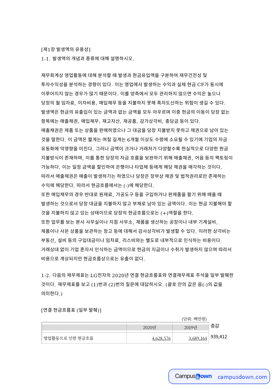 발생액의 개념과 종류 자료의 첫 페이지 미리보기
