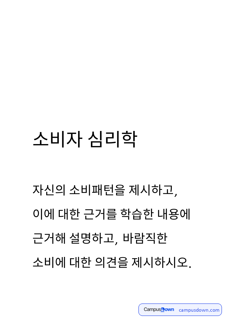 소비자 심리학 자료의 첫 페이지 미리보기