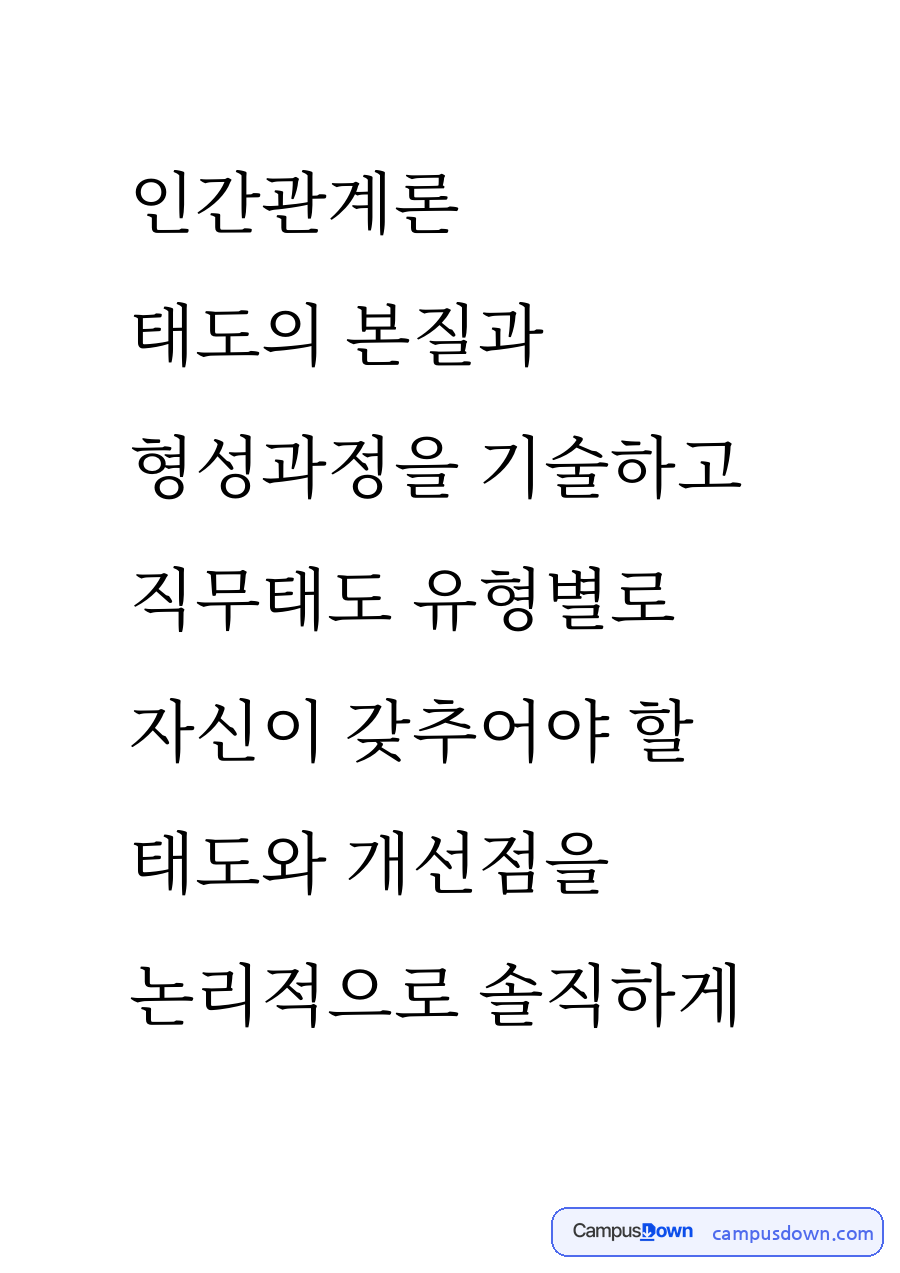 태도의 형성과 직무태도 자료의 첫 페이지 미리보기