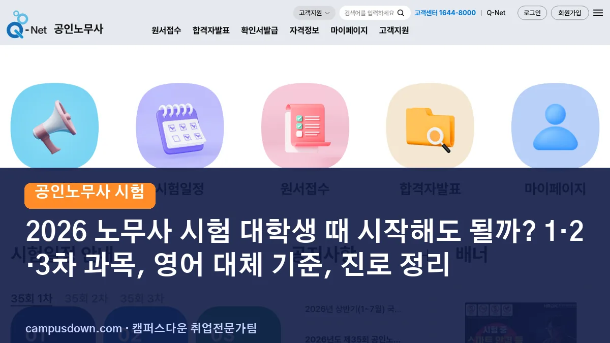 2026 노무사 시험 대학생 때 시작해도 될까? 1·2·3차 과목, 영어 대체 기준, 진로 정리