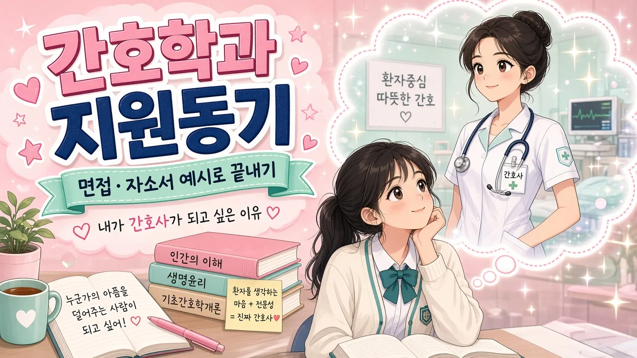 간호학과 지원동기, 뻔하지 않게 쓰는 3단 공식 (자소서·면접 예시 포함)
