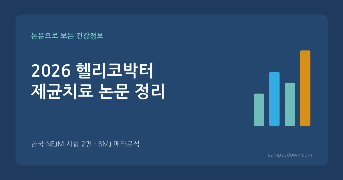 헬리코박터균 증상과 제균치료 논문 정리: 검사 방법, 재검 시기, 가족 전염 (2026)