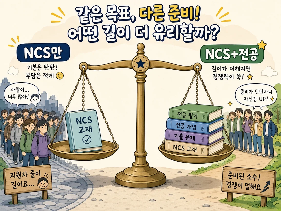 NCS만 vs NCS+전공 비교 일러스트