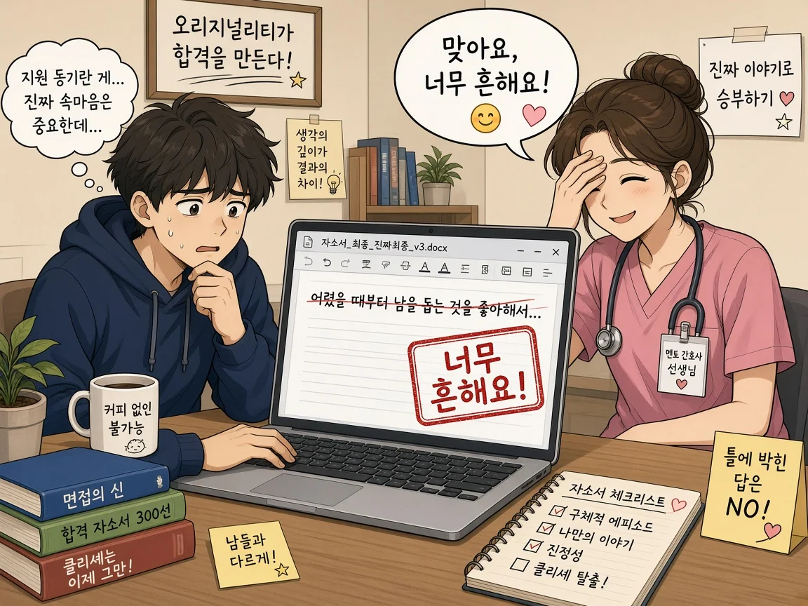 간호학과 지원동기 흔한 표현 수정 일러스트