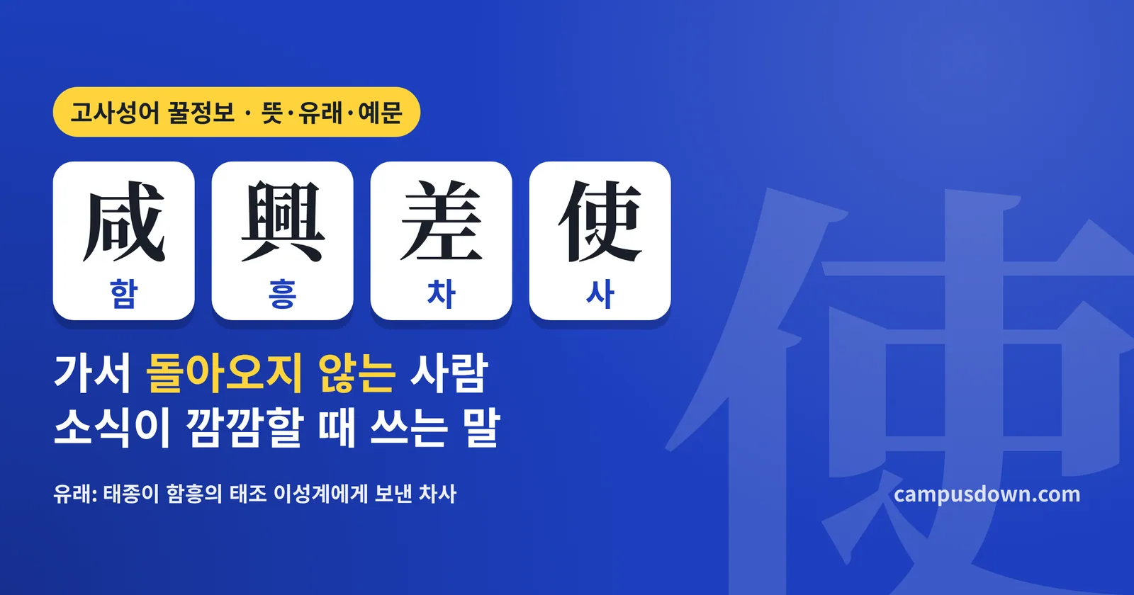 함흥차사 뜻과 유래: 咸興差使 한자, 이성계 이야기의 진실, 예문·비슷한 말·영어 표현