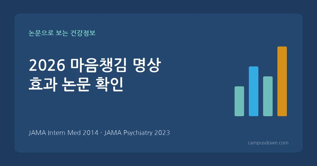 2026 마음챙김 명상 효과 논문 확인 불안한 직장인 8주 실천 가이드