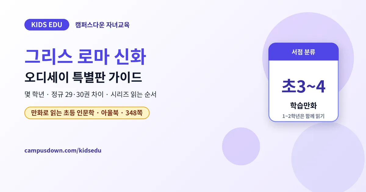 그리스 로마 신화 오디세이 특별판, 몇 학년·읽는 순서 총정리