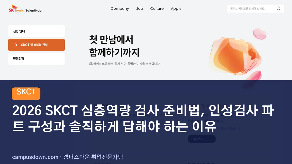 2026 SKCT 심층역량 검사 준비법, 인성검사 파트 구성과 솔직하게 답해야 하는 이유