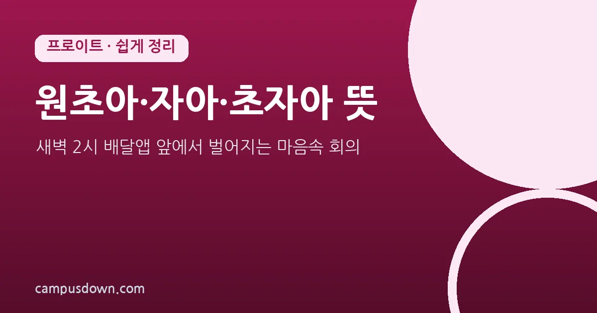 원초아 자아 초자아 뜻, 배달앱 앞 마음속 회의로 이해하기
