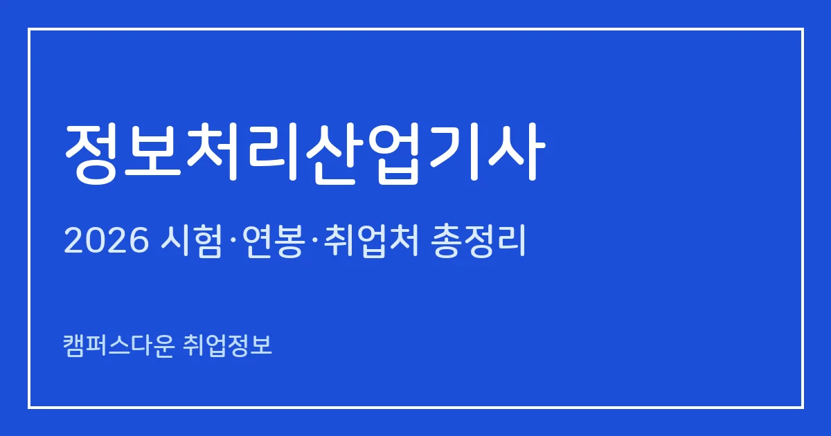 정보처리산업기사 2026 총정리: 필기 3과목·실기 필답형 2시간30분, 응시료 19,400원·20,800원, 합격률 58.9%·43.9%