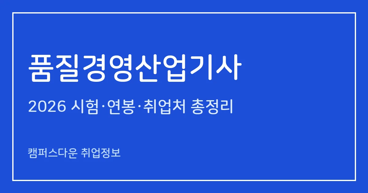 품질경영산업기사 2026 총정리: 필기 4과목·실기 필답형 2시간30분, 응시료 19,400원·20,800원, 합격률 29.5%·58.9%