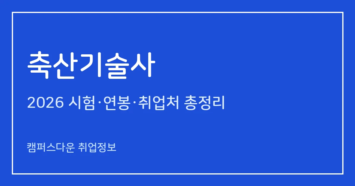 축산기술사 2026 총정리: 필기 논술 400분·면접, 응시료 67,800원·87,100원, 2025 합격률 필기 35%·면접 50%