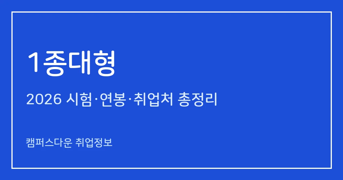 1종대형 면허 2026: 응시자격(19세·보통 1년), 기능시험 11개 코스, 80점 합격, 수수료 25,000원