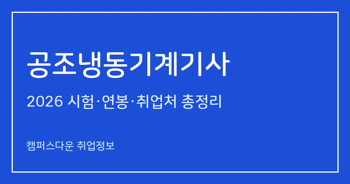 공조냉동기계기사 2026 총정리: 필기 4과목·실기 필답형, 응시료, 실기 합격률 21%와 취업처
