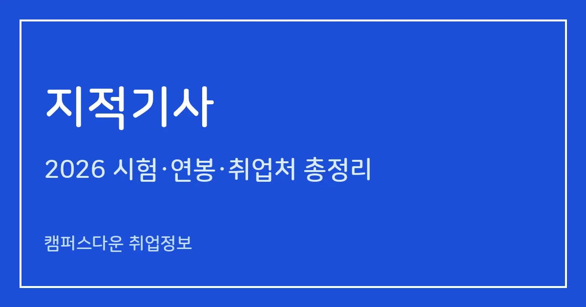 지적기사 2026 총정리: 필기 5과목·실기 복합형, 응시료 19,400원·35,000원, 합격률 39.5%·51.3%