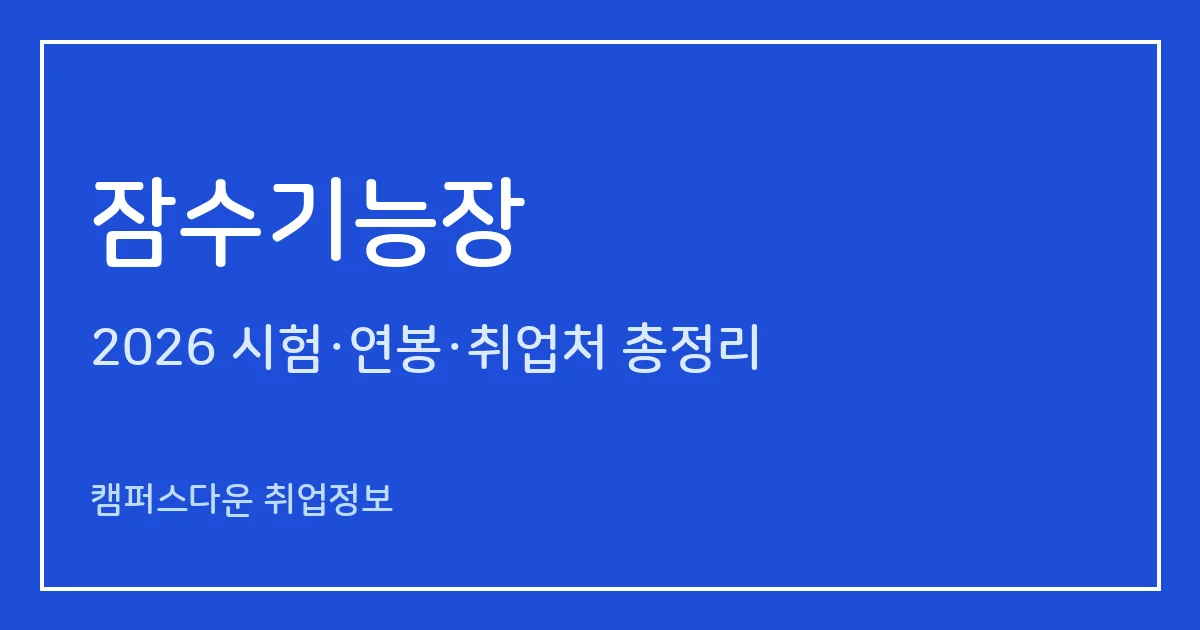 잠수기능장 2026 총정리: 필기 60문항·실기 작업형 5시간, 응시료 34,400원·127,000원, 합격률 16.7%·9.1%