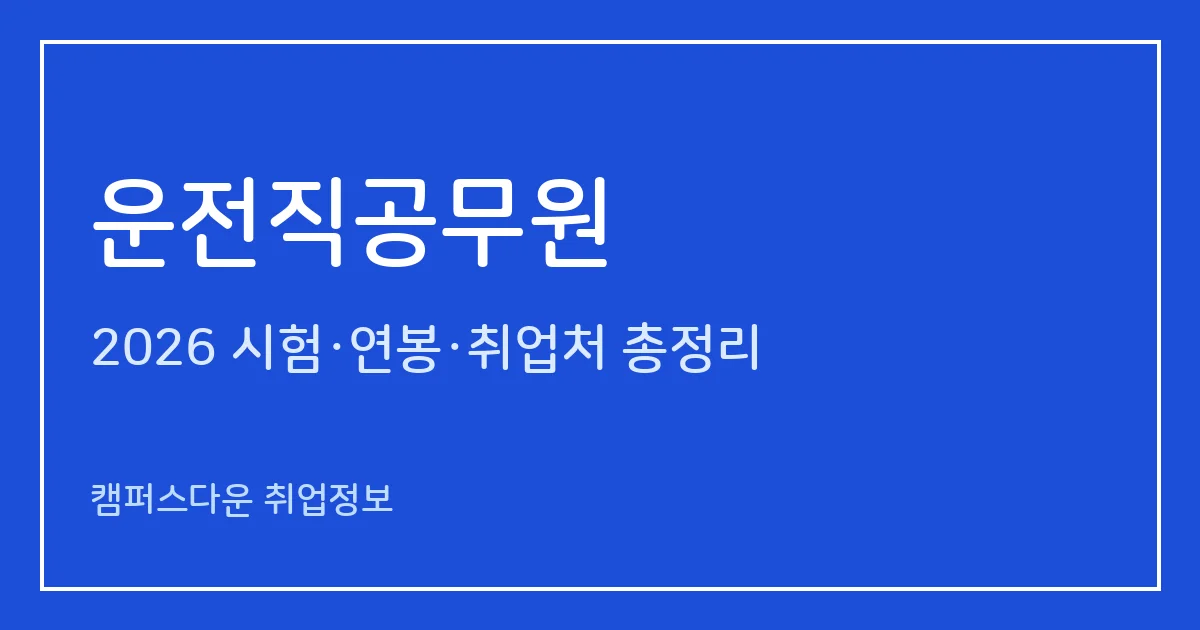 운전직공무원 2026 정리: 지방직 9급 운전 경력경쟁 과목(사회·자동차구조원리 및 도로교통법규), 면허·경력 요건