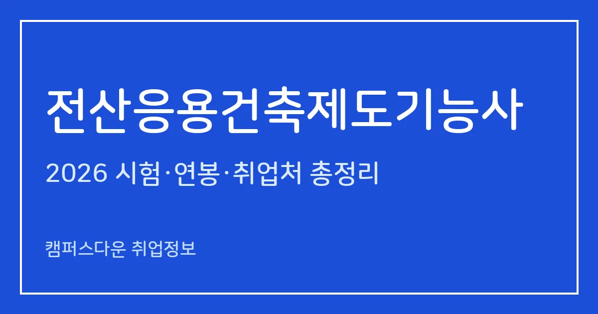 전산응용건축제도기능사 2026 총정리: 필기 60문항·실기 4시간 CAD 작도, 응시료, 합격률 66.5%·64.7%