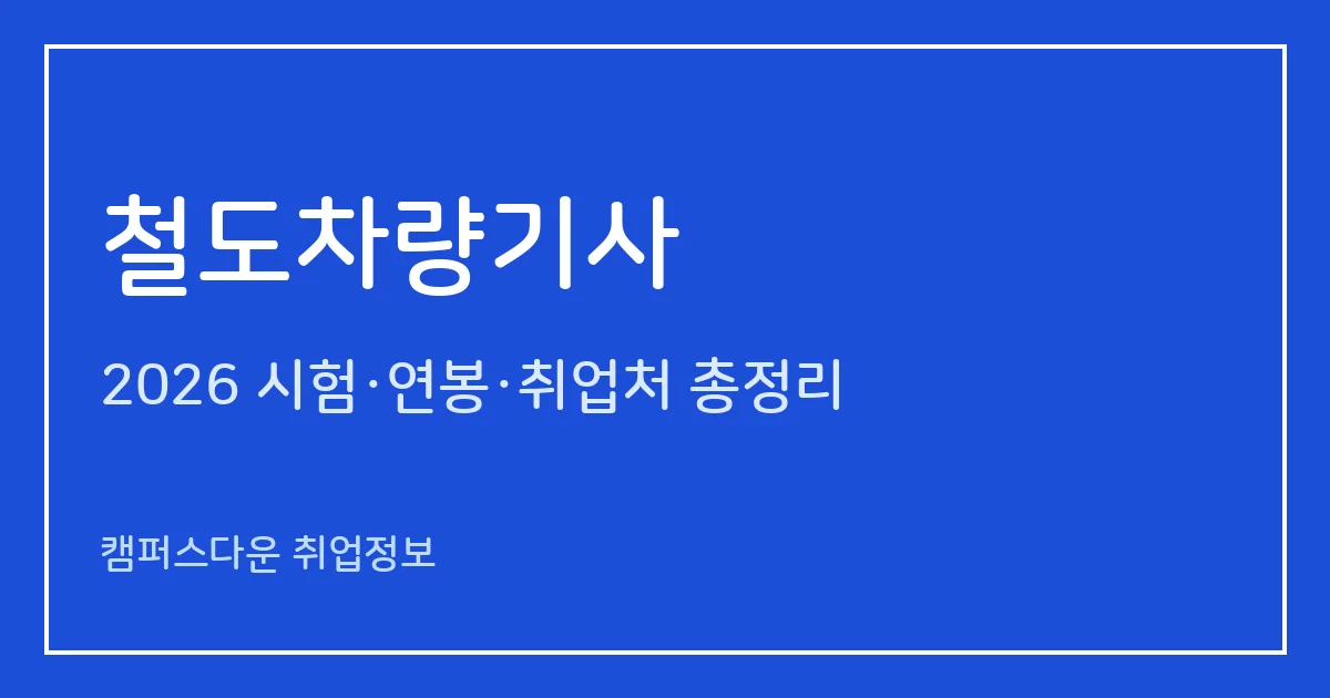 철도차량기사 2026 총정리: 필기 4과목·실기 필답형 2시간30분, 응시료 19,400원·22,600원, 합격률 35.4%·0%