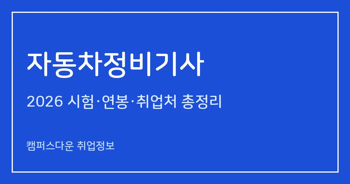 자동차정비기사 2026 총정리: 필기 5과목·실기 필답형+작업형 6시간, 응시료 19,400원·64,600원, 합격률 18.6%·41.2%