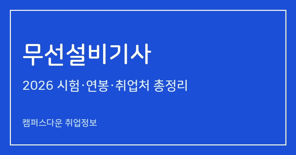 무선설비기사 2026 총정리: 필기 5과목·실기 작업형 3시간50분, 응시료 19,400원·62,000원, KCA 시행