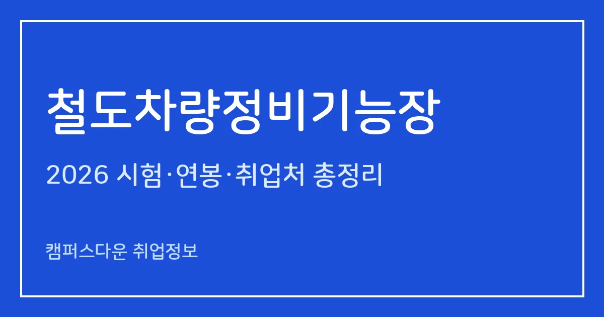 철도차량정비기능장 2026 총정리: 필기 60문항·실기 필답형 2시간, 응시료 34,400원·24,800원, 합격률 44.2%·27.3%