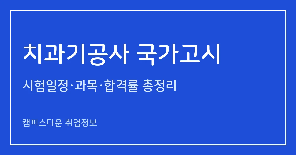 치과기공사 국가고시 2026 제54회: 11월 28일 필기·실기, 12월 17일 발표와 합격률