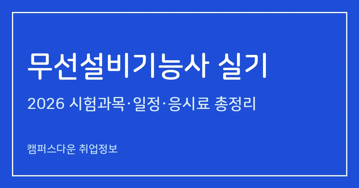 무선설비기능사 실기 2026: 무선통신설비작업 2시간40분, 준비물 8종, 응시료 25,400원과 실기 합격률 93%대