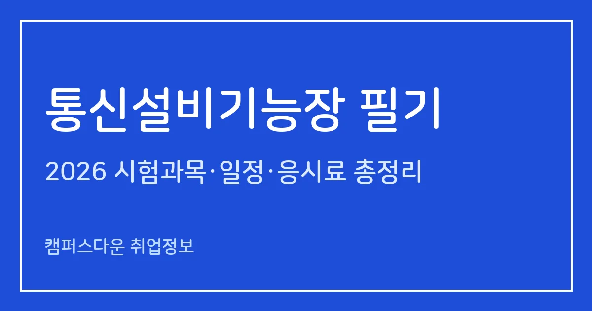 통신설비기능장 필기 2026: 5과목 60문항 1시간, 60점 합격, 응시료 34,400원, 응시자격과 필기 합격률