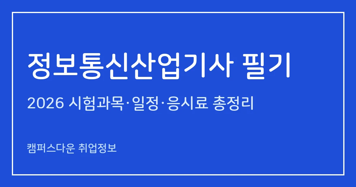 정보통신산업기사 필기 2026: 4과목 80문항 2시간 CBT, 과락 40점·평균 60점, 응시료 19,400원과 필기 합격률
