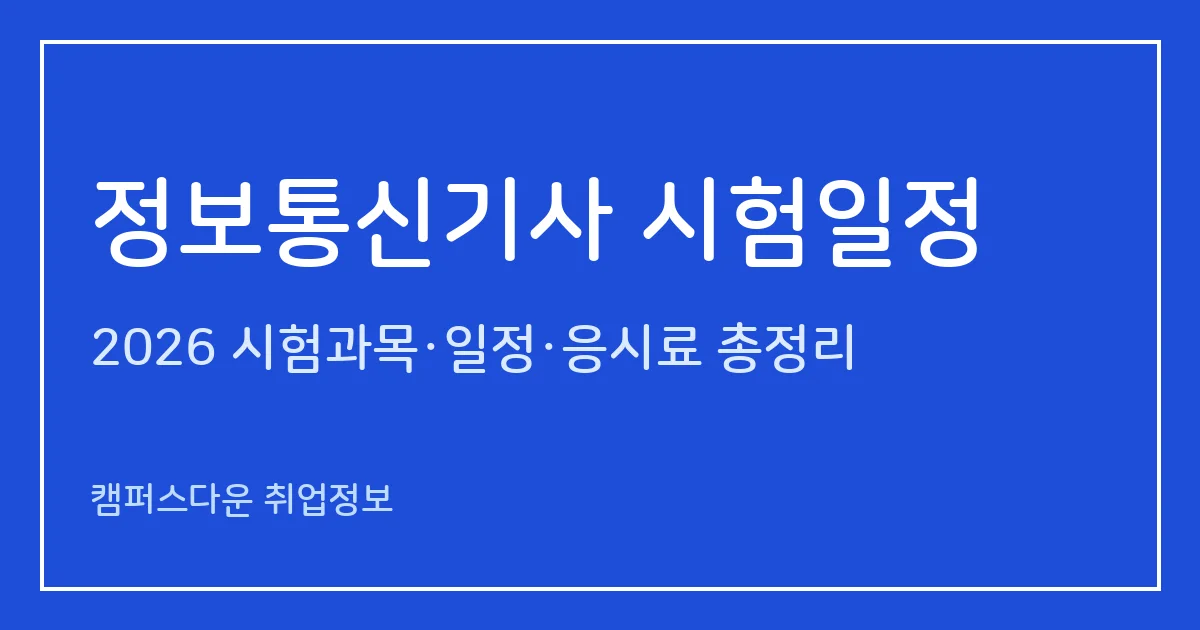 정보통신기사 시험일정 2026: 필기 1·2·4회 CBT, 실기 4.11·7.25·11.14 시작, 서류 제출 기한과 2027 확인법